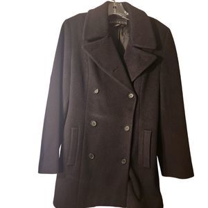 Anne Klein wool pea coat women's Size 4 Black